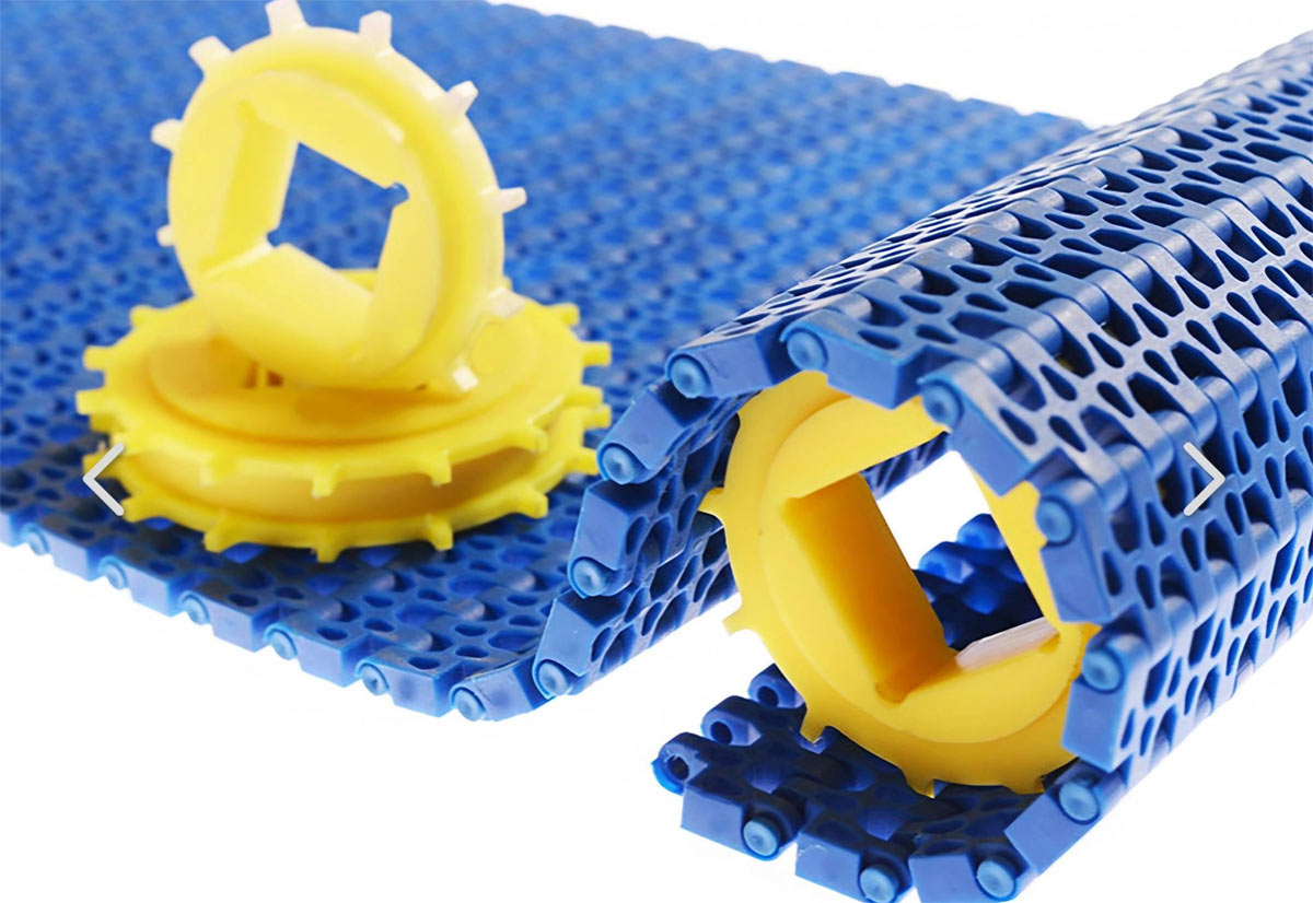 25.4 mm hatveli damla gözlü (süzgeçli) modüler plastik bant